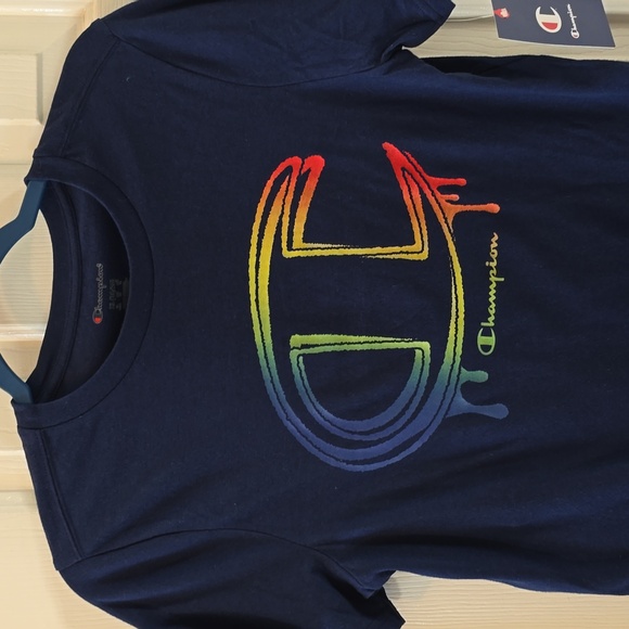 CHAMPION BRAND SIGNATURE BOYS DARK BLUE SHORT SLEEVE TEE-SHIRT SIZE XL 18/20 - Picture 4 of 15